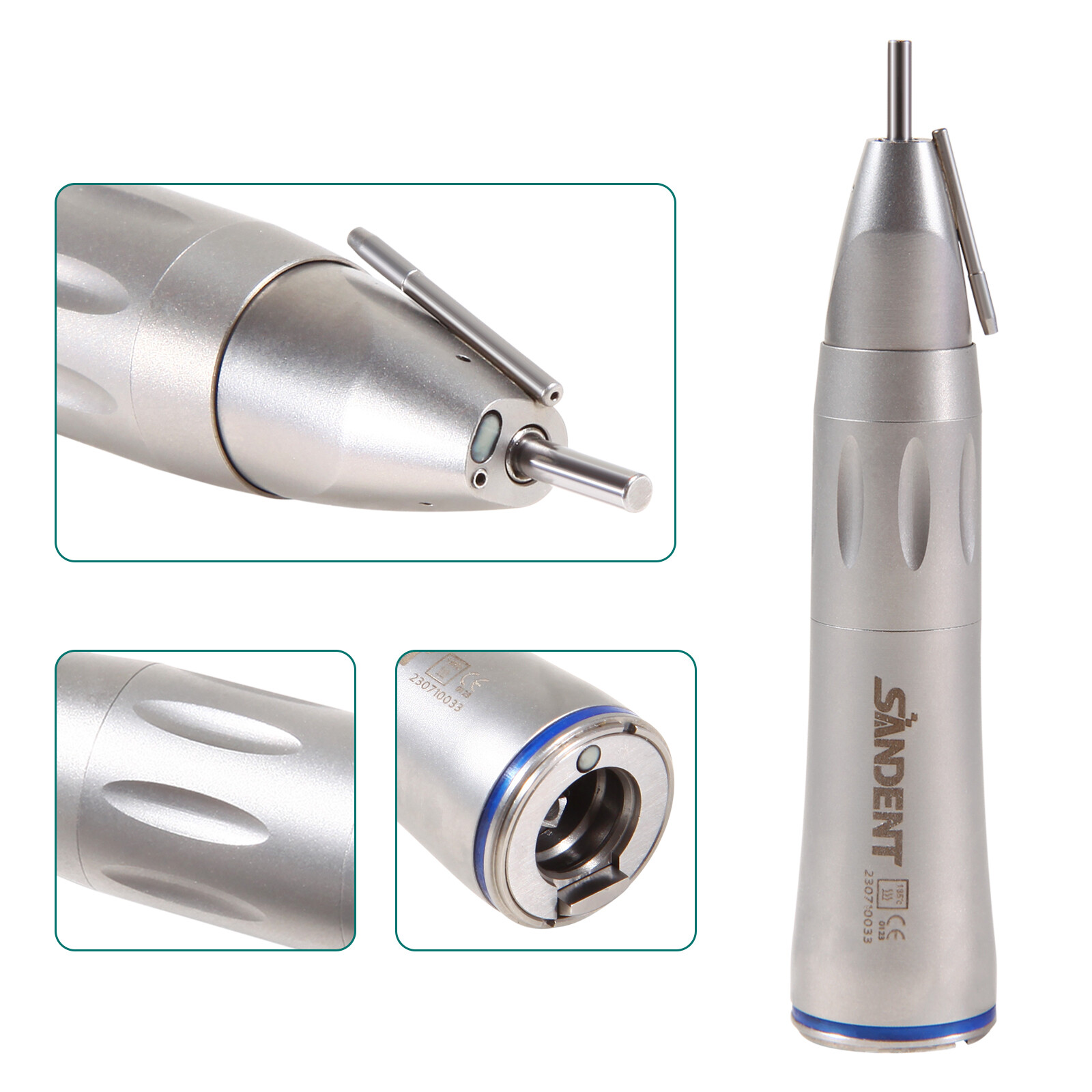 Dental Surgical Straight Handpiece 1:1 Implant Cone Nose Fiber Optic SANDENT