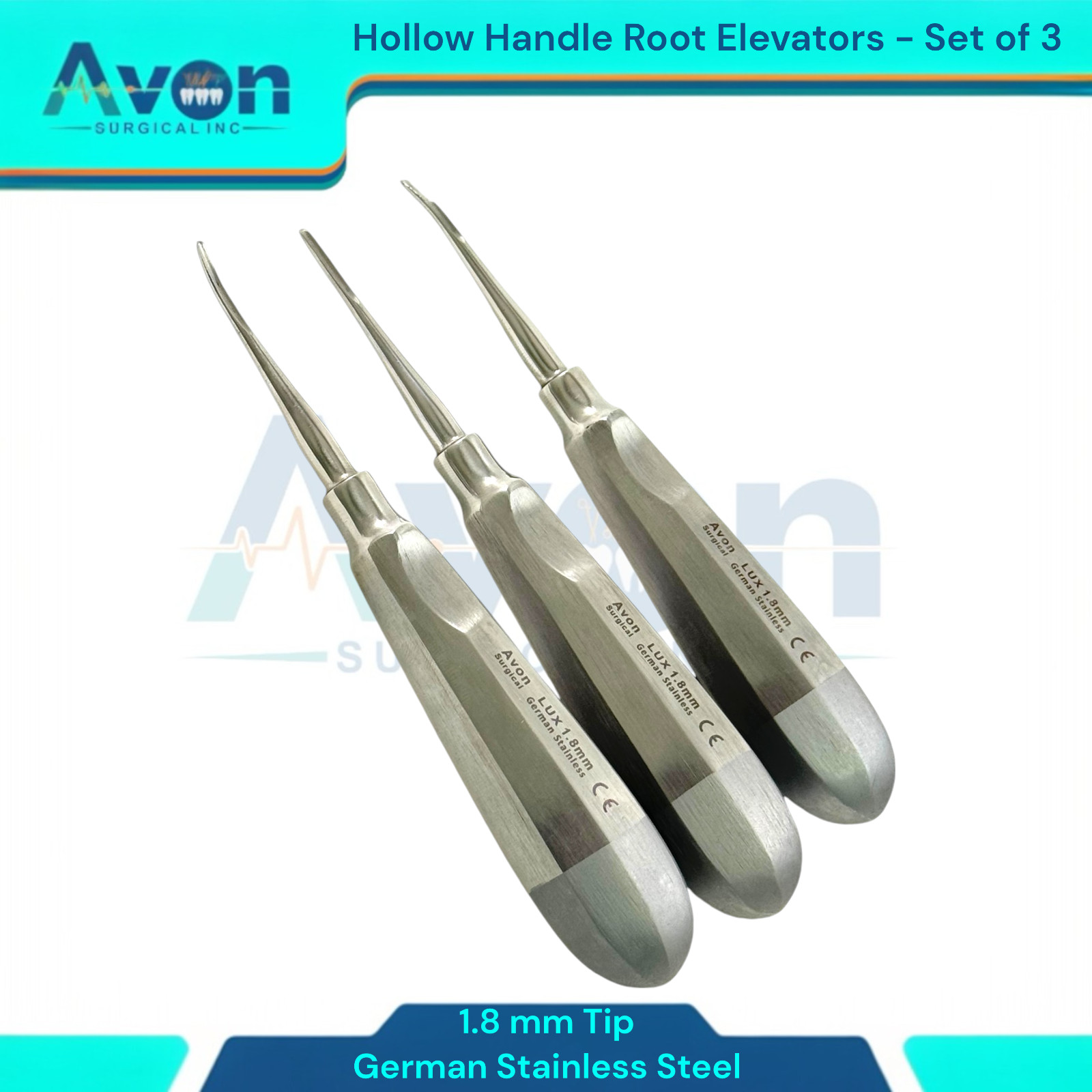 Feline Tooth Extractions 1.8mm Luxating Root Extracting Elevators – 4 Pack