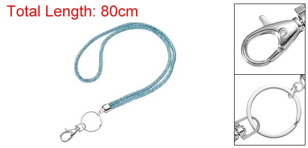 80cm(31.5″) Phone Crossbody Strap with Metal Clasp & Keyring for Key Strap, Blue