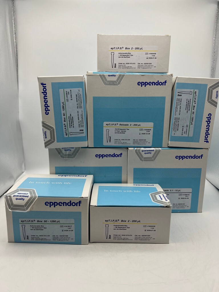 Lot 8 Boxes EPPENDORF epTIPS Pipette Tips Reloads Assorted Size as shown GERMANY