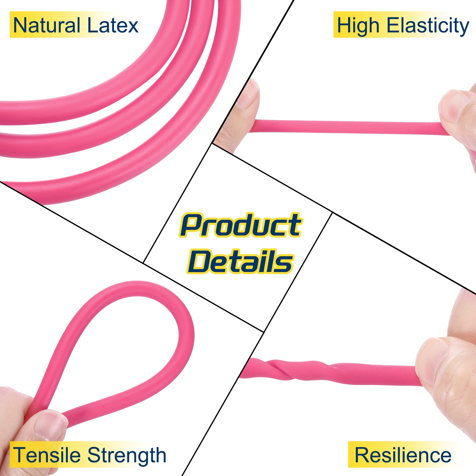 13 Ft(4M) Latex Rubber Tubing, 1/8″(3mm)ID 1/4″(6mm)OD, Rose Red