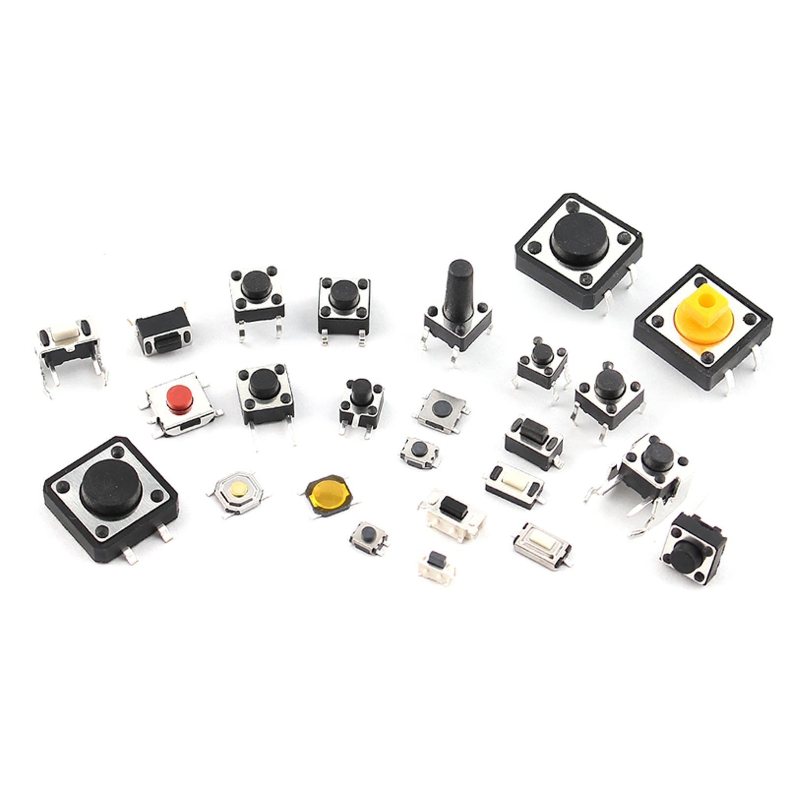 25-Type Micro Switch Push Tact Button ON/OFF Touch Button Switch Assortment Kit
