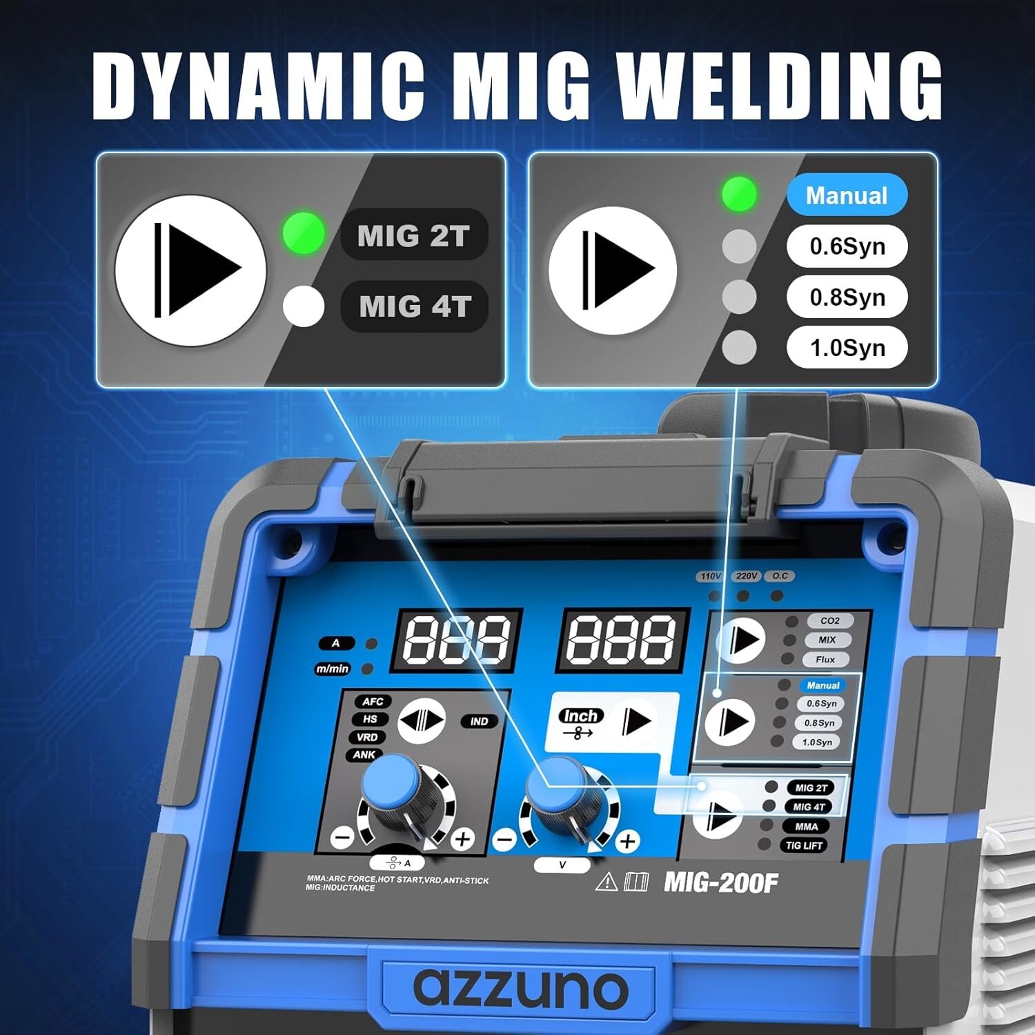 200A MIG Welder,110V/220V Dual Voltage multiprocess welder,Gas Gasless MIG Weldi