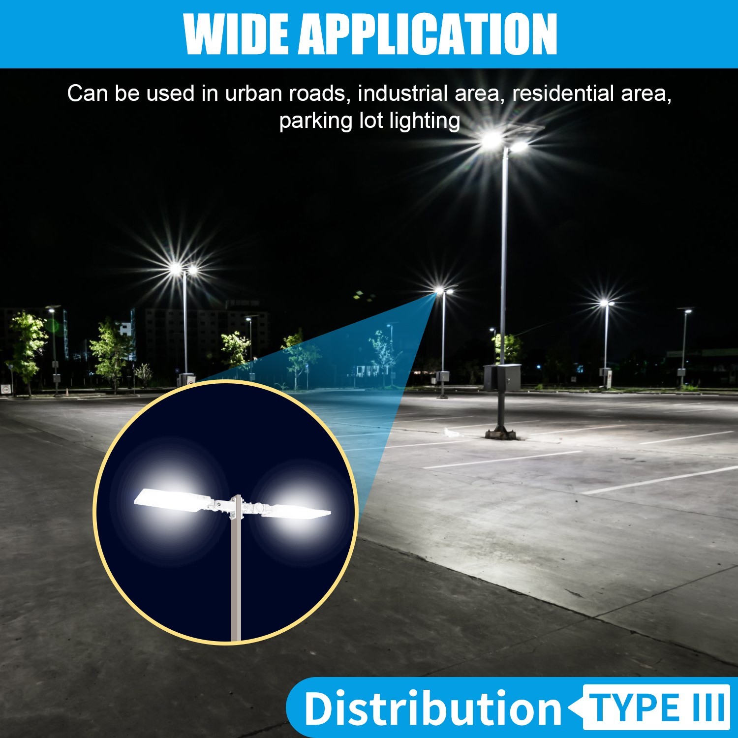 White LED Parking Lot Light 320W Dusk to Dawn Commercial Shoebox Fixture 48000Lm