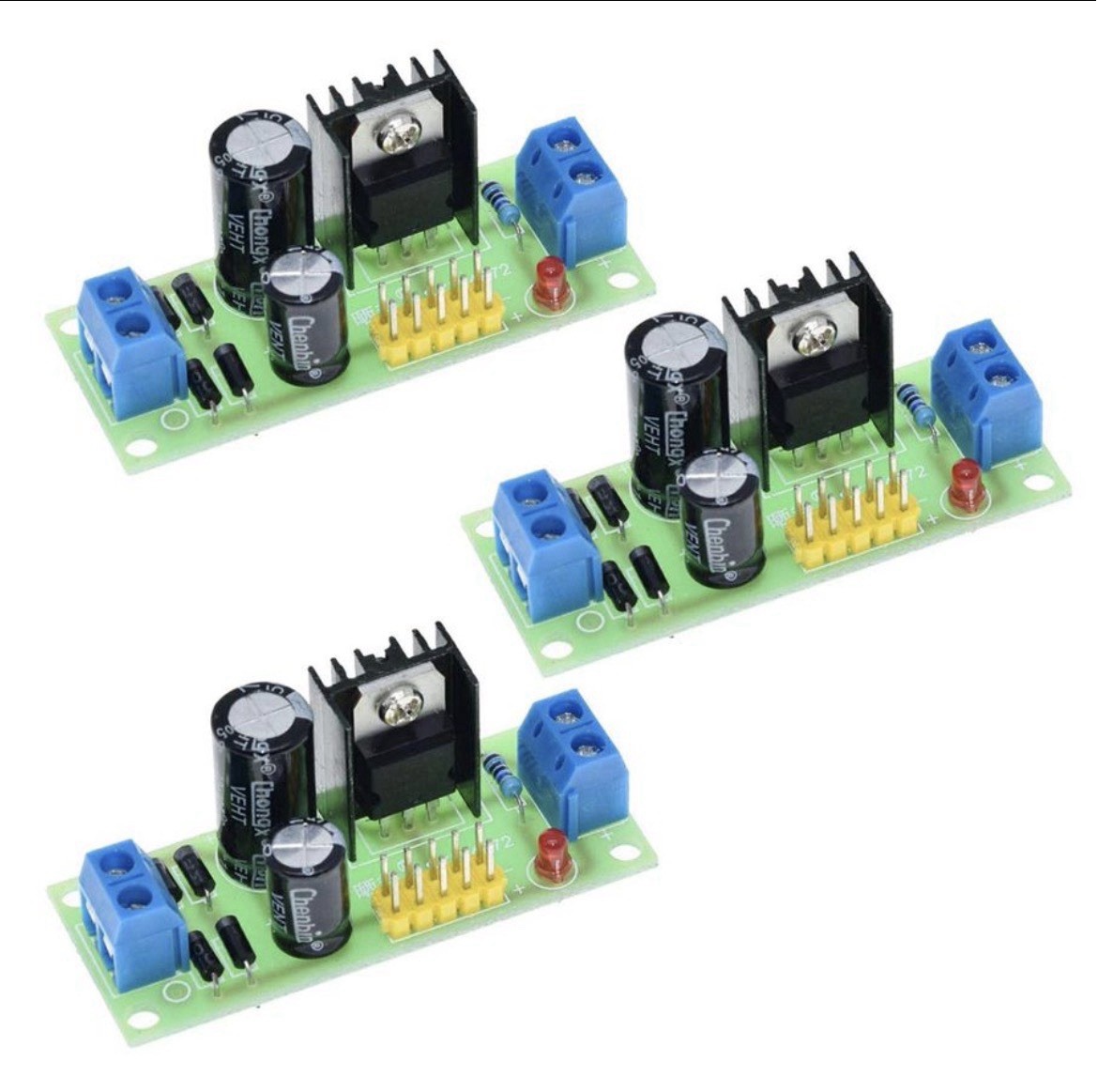 3 Piece 3-Terminal Regulator Power Supply Module LM7805 5V LM7812 12V Regulator