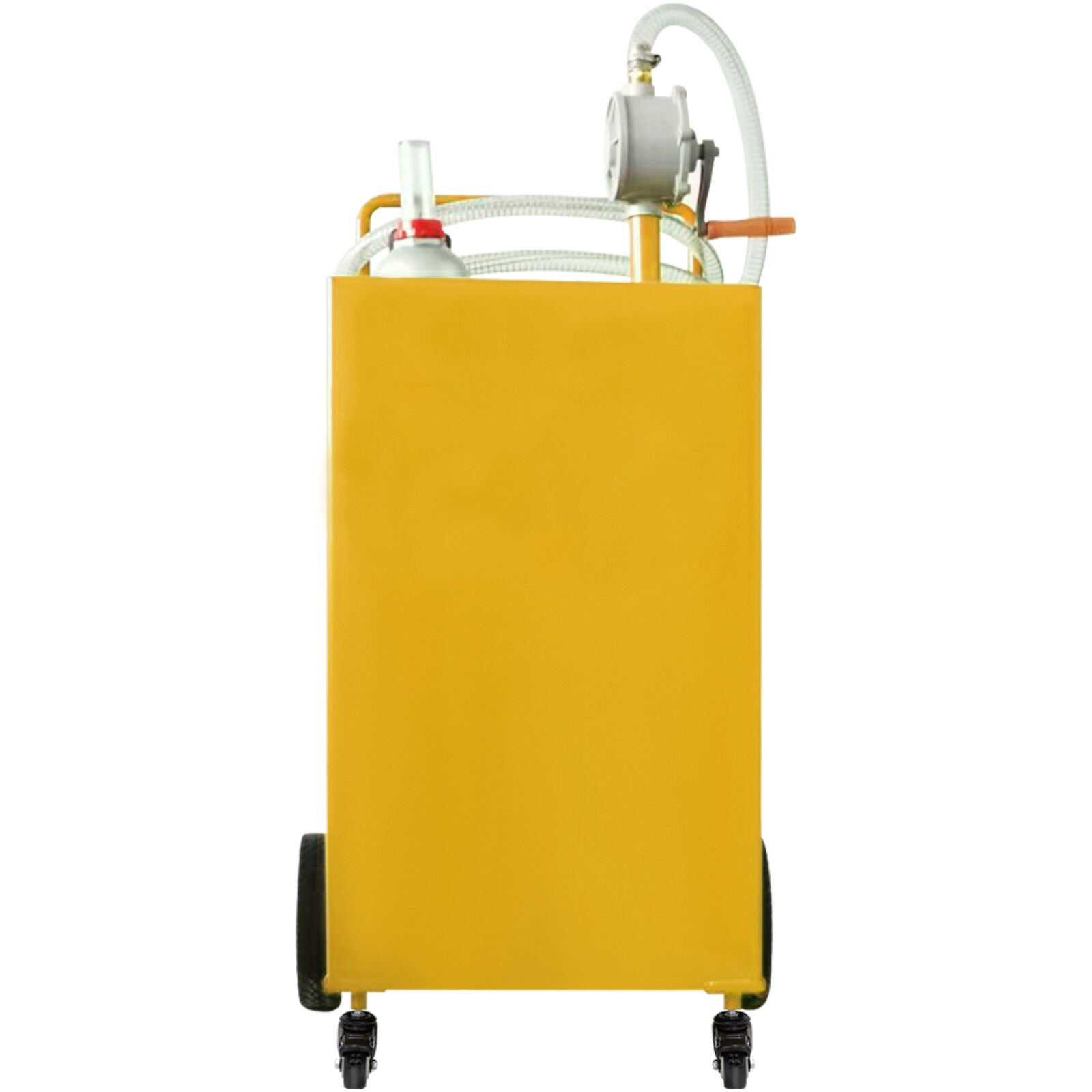30 Gallon Fuel Caddy Fuel Storage Tank 4 Wheels with Manuel Pump, Yellow
