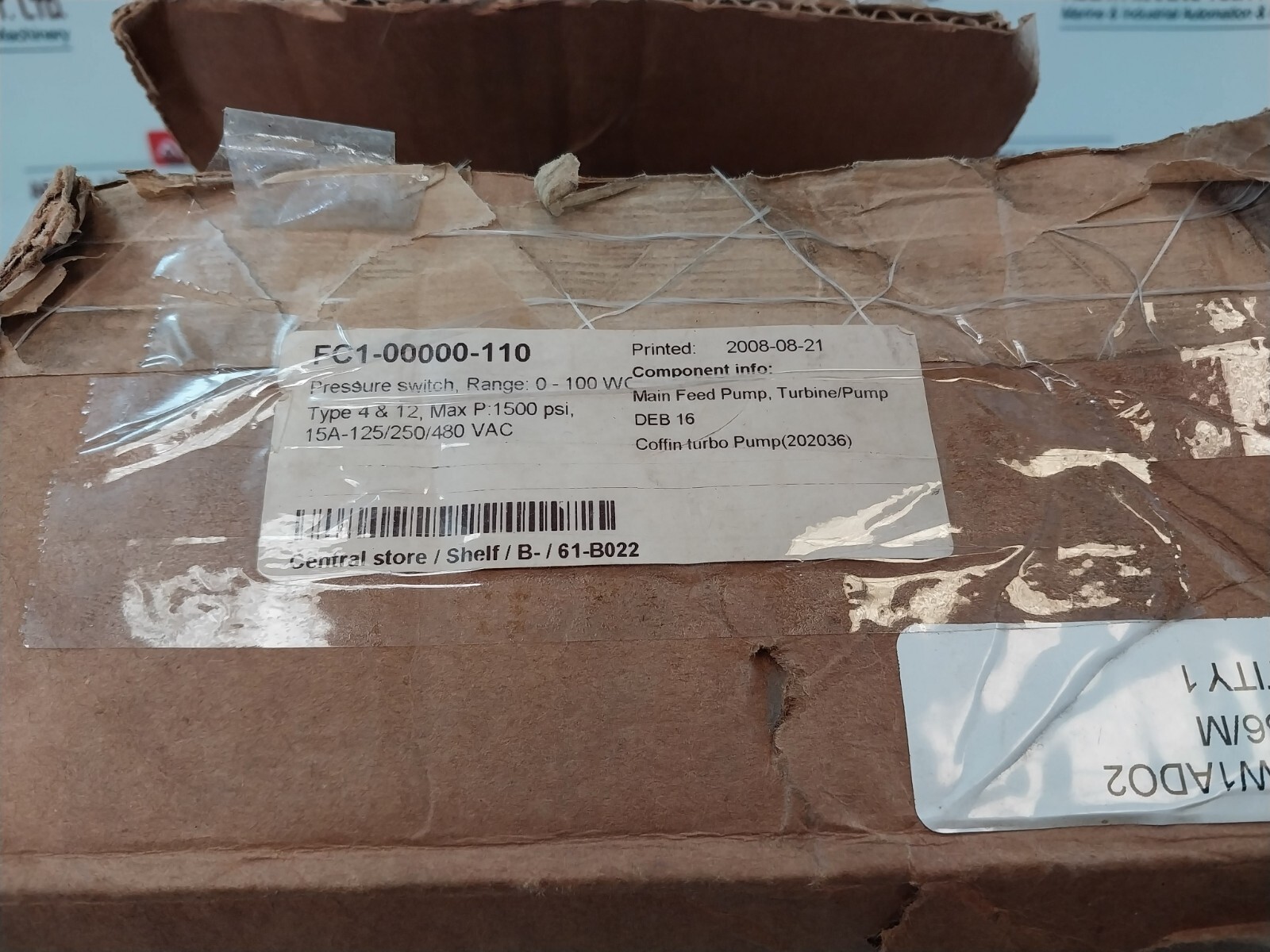 Solon 7psw1ado2 Pressure Switch 0-100 Wc/dp