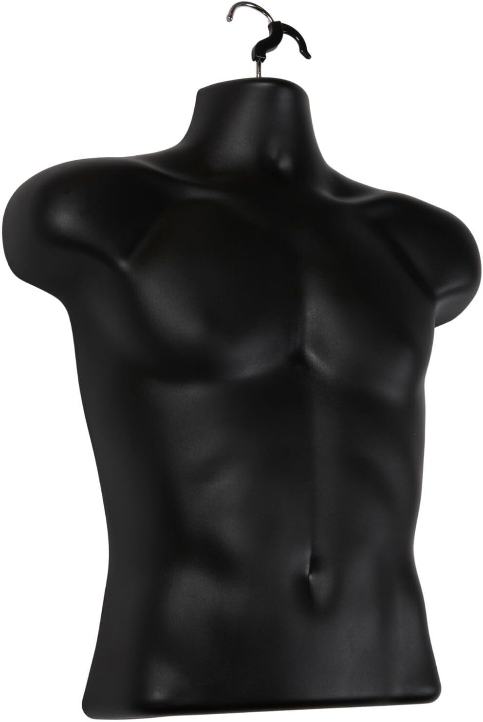 3 Forms Molded Man’s Shirt Torso Frosted Fits S-L Hanging Male Mannequin Black