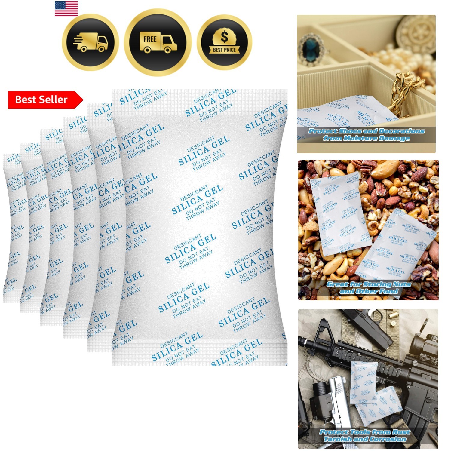 20 Gram50Packs Food Grade Silica Gel Packs Dessicant Packets for Moisture Con…