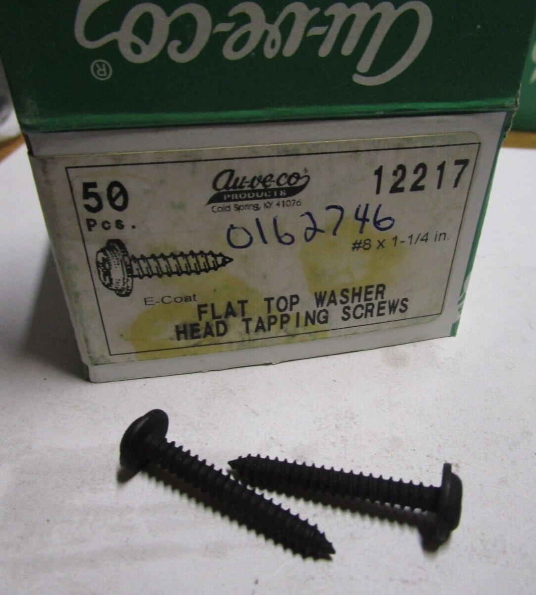 AUVECO 12217 PHILLIPS FLAT WASHER HEAD TAPPING Screws 8 X 1-1/4 BLACK QTY 50