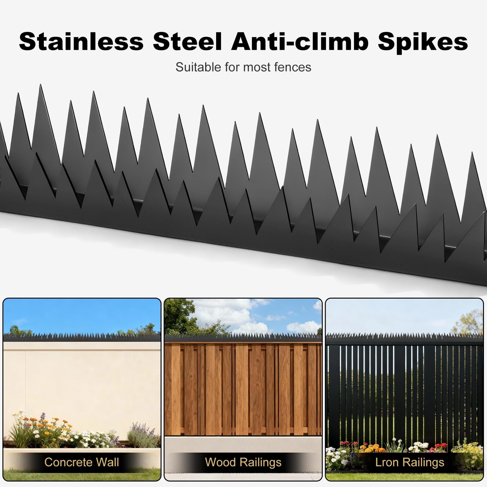 6PCS Metal Anti-Climb Fence Spikes – Security Wall Spikes for Home & Garden