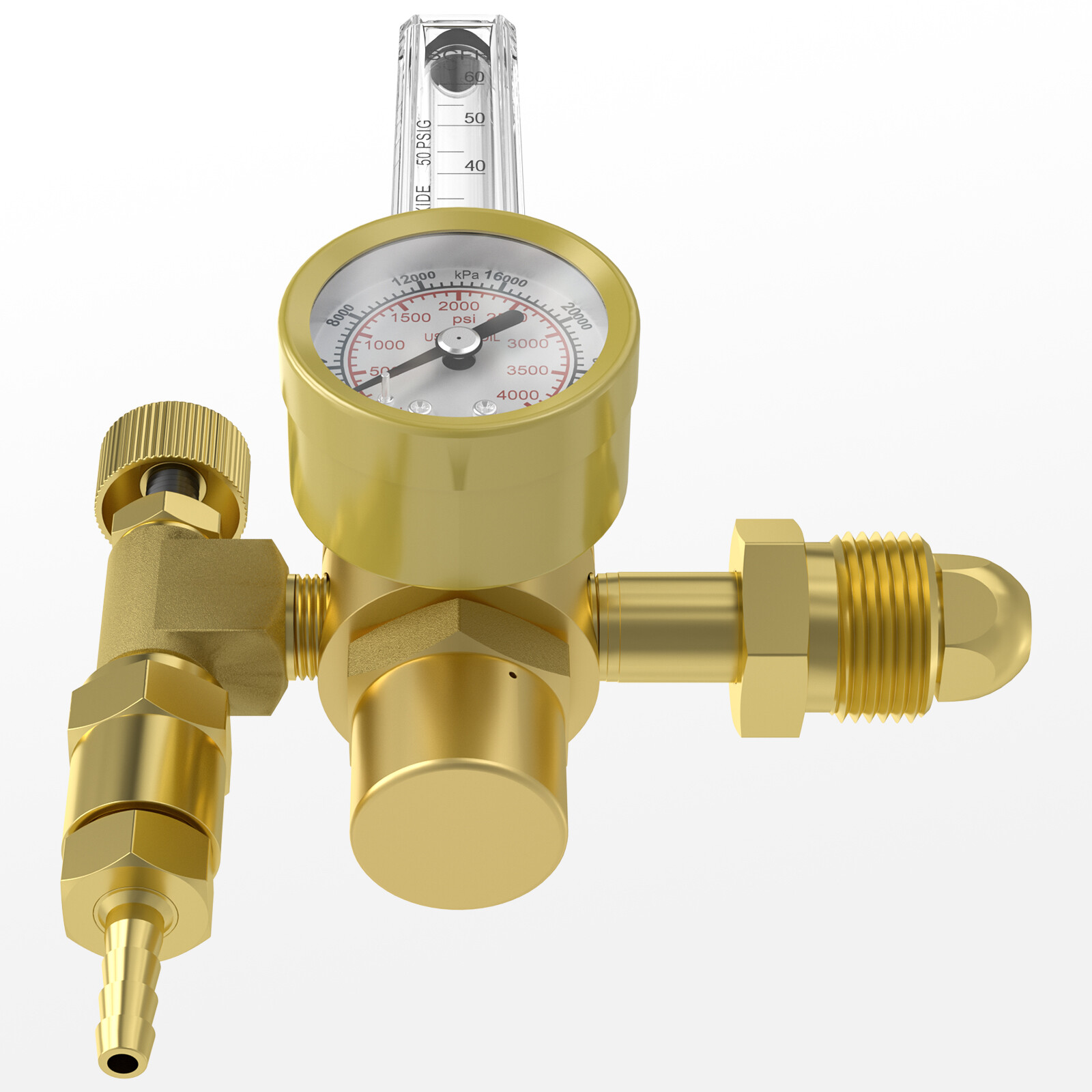 CO2 Argon Gas Regulator, flow meter, with 8ft Gas Hose for MIG TIG Welder