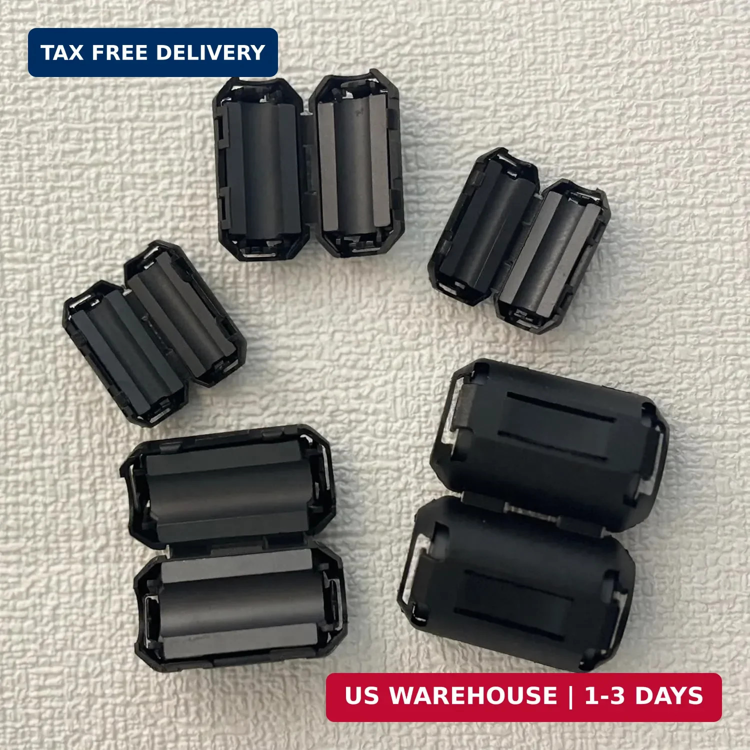 Ferrite Core Cable Clips Set, 22 Pieces, 3.5-13mm Diameter, EMI RFI Noise Suppre
