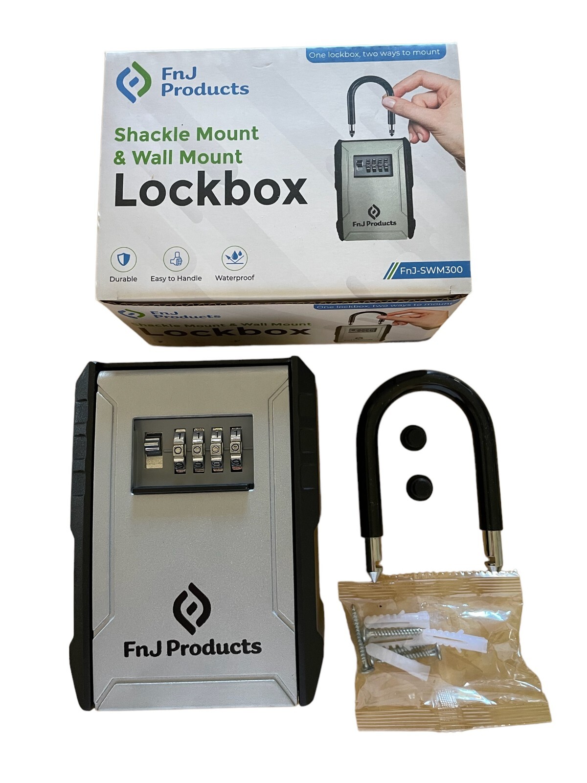 XL Lockbox Key Safe for Keys, FOB, etc 2 in 1 Box Wall Mount & Shackle Mount New