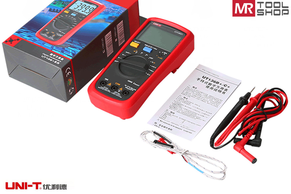 UNI-T UT136C+ Handheld Digital Multimeter Auto AC/DC DMM 40MΩ 40mF Temp tester