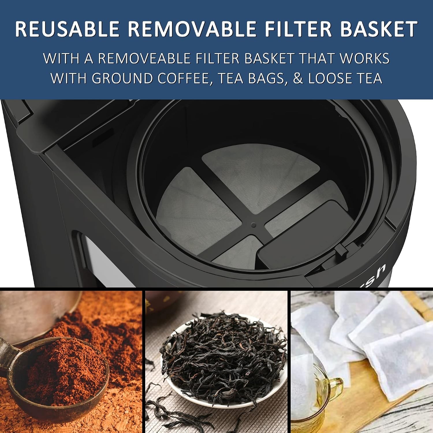 Wirsh 3QT Iced Tea & Coffee Maker, Strength Control, Reusable Filter, Black