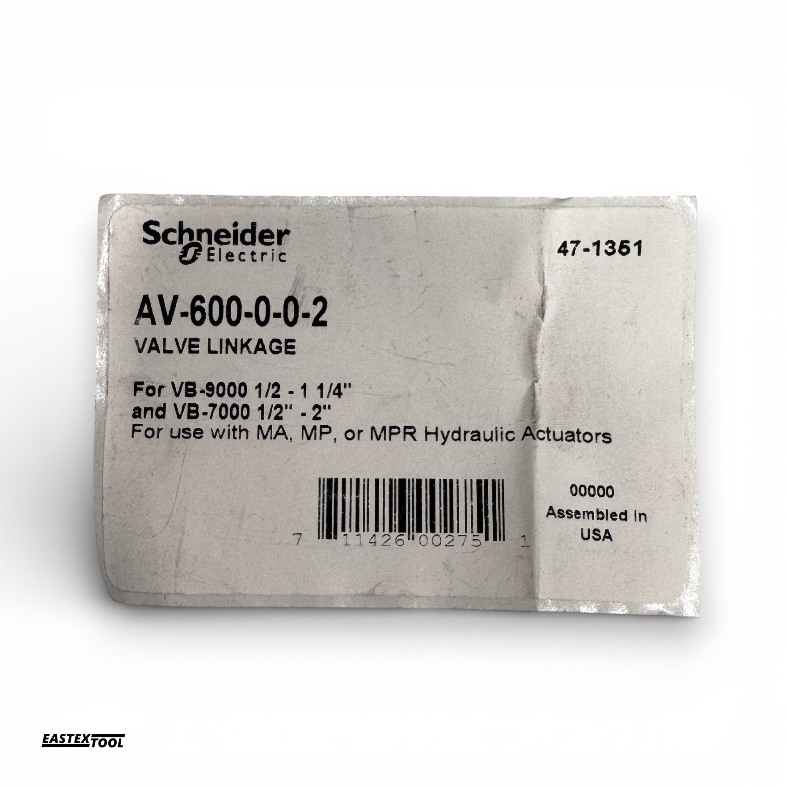 SCHNEIDER AV-600-0-0-2 VALVE LINKAGE KIT AV600002 FOR HYDRAULIC ACTUATORS, 3-PK