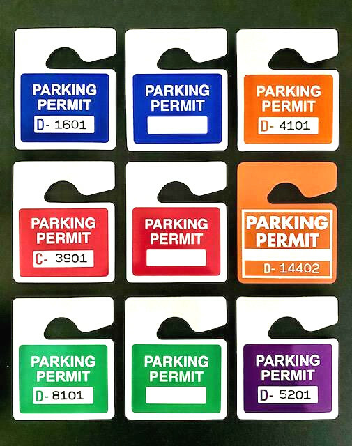 REAL!! (PLASTIC/NOT PAPER) PARKING PERMIT REPLACEMENT ⭐300+SOLD⭐ MIRROR HANG TAG