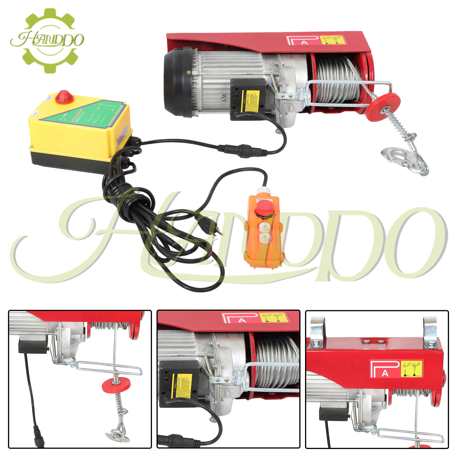 PA1000 2200lbs Electric Hoist 110v 1600W with Wireless Remote Control