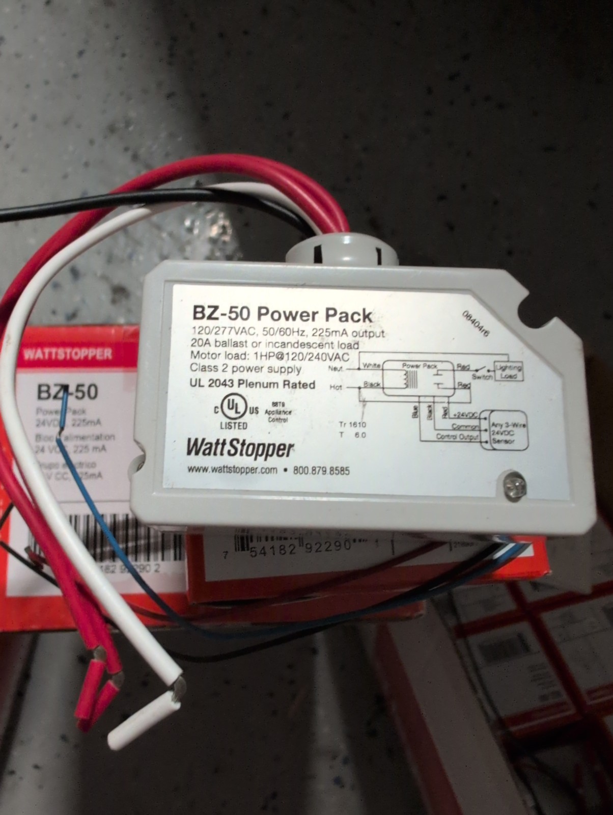 WattStopper BZ-50 Universal Voltage Power Pack 120/230/277V to 24VDC 225mA