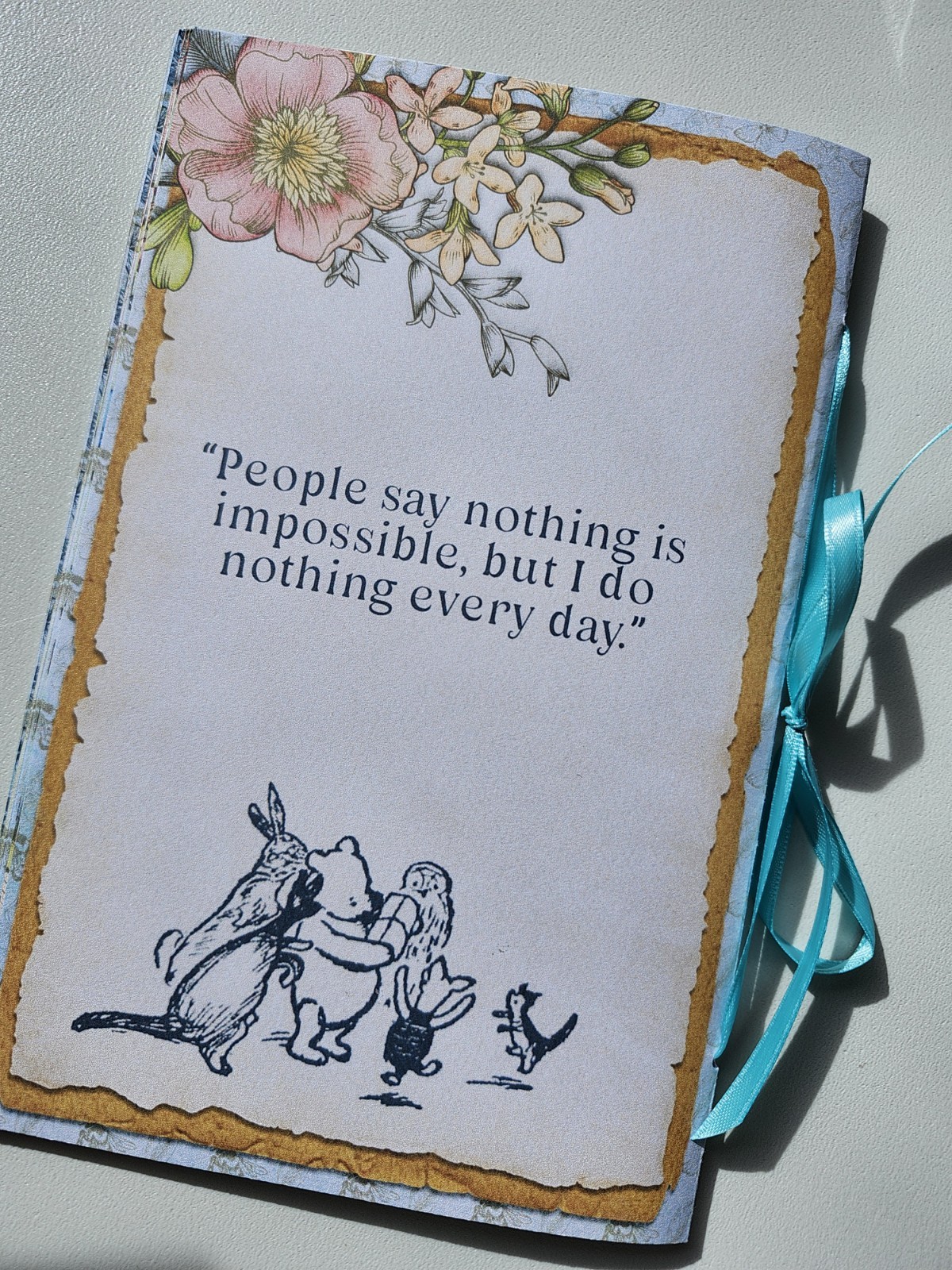 Junk Journal Booklet «WINNIE THE POOH» Retro Classic Storybook Style LG 9×6 40p