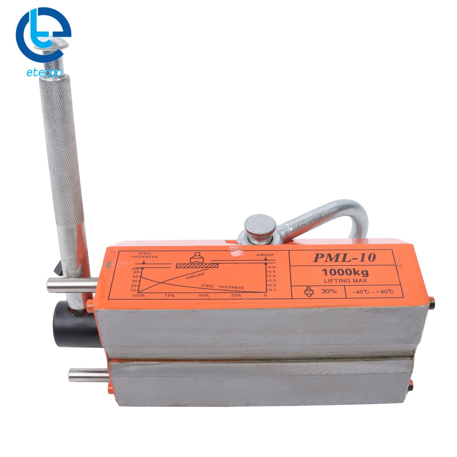 2200Lbs/1000kg Neodymium Hoist Magnetic Lifter Lifting Magnet 2 Safety Factor