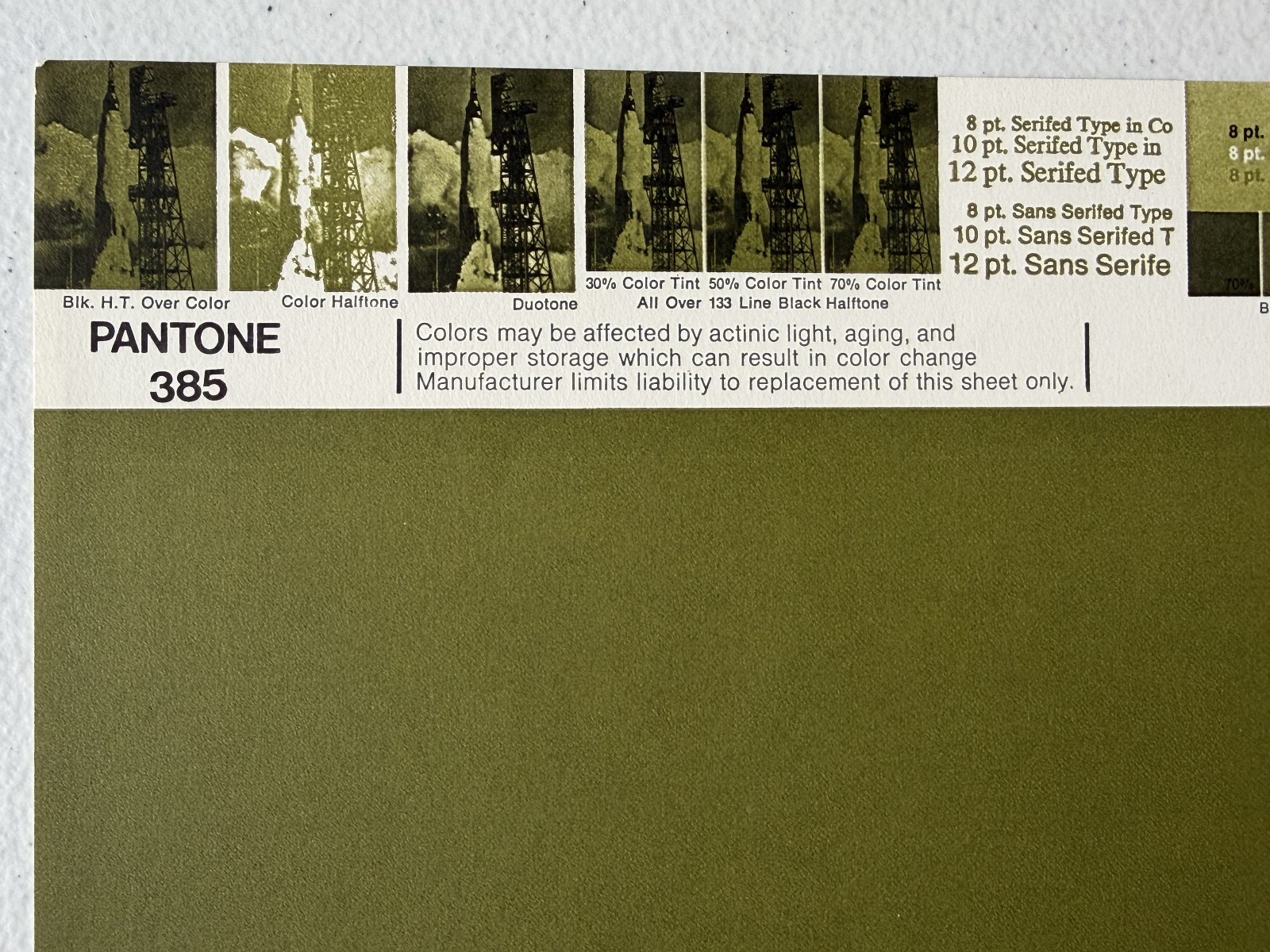 Pantone Vintage Poster [Green/Chartreuse/Olive] Uncoated Sheet by Leteraset