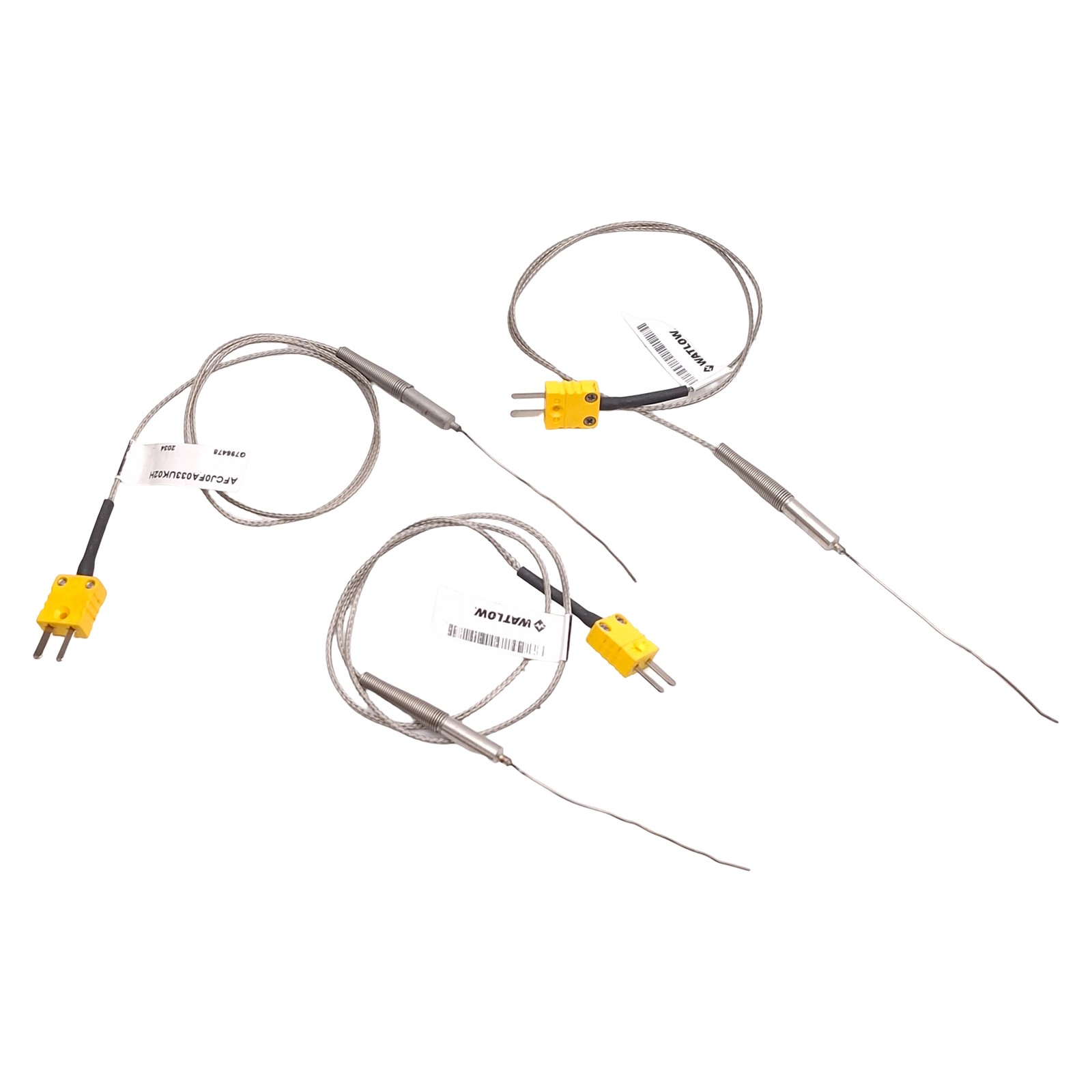 Lot of 3 Watlow AFCJ0FA033UK02H Thermocouple Type K ø0.032 x 3.375in Sheath 24in