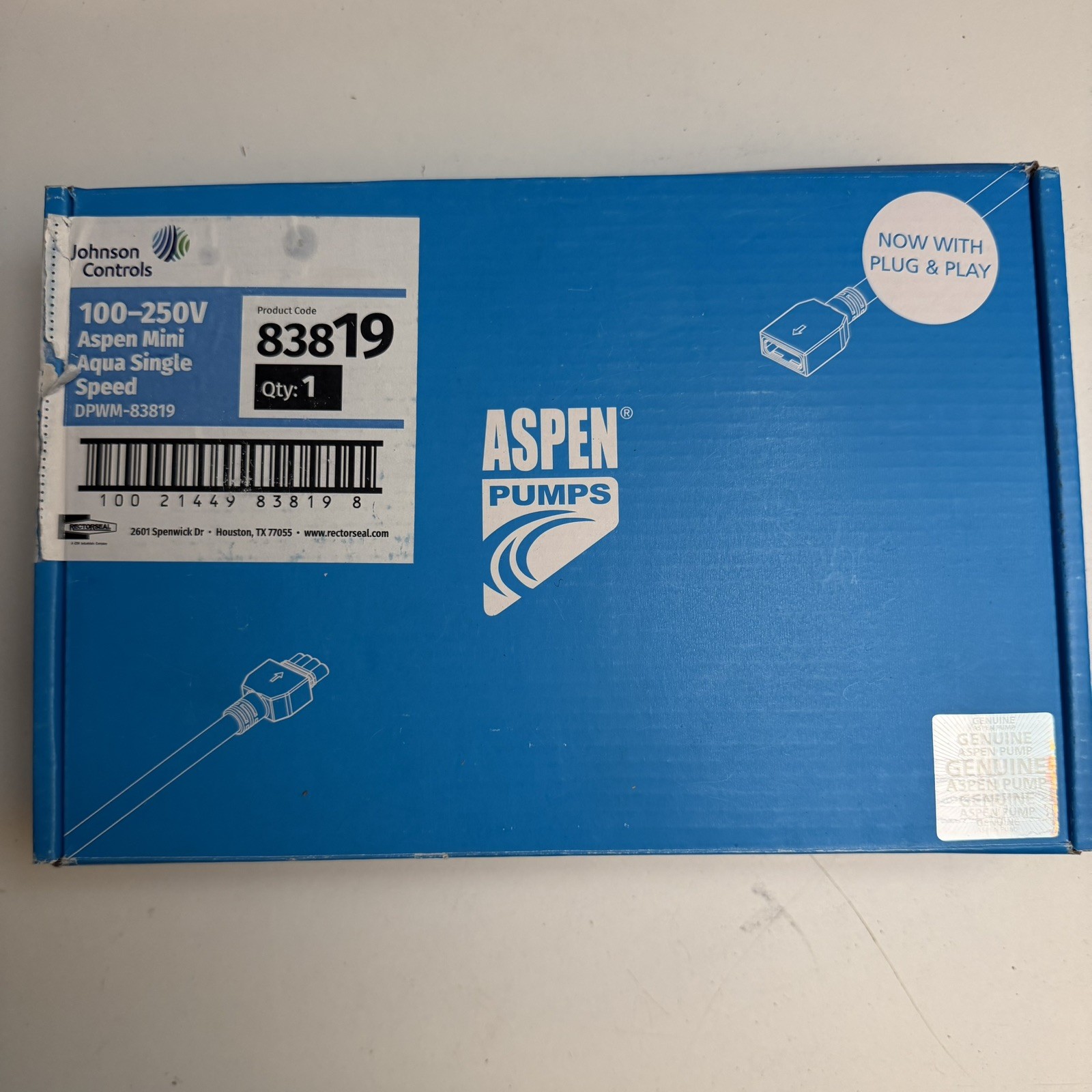 Aspen Pumps Mini Aqua 83809 Condensate Pump Plug & Play Ultra Slim 230V Blue
