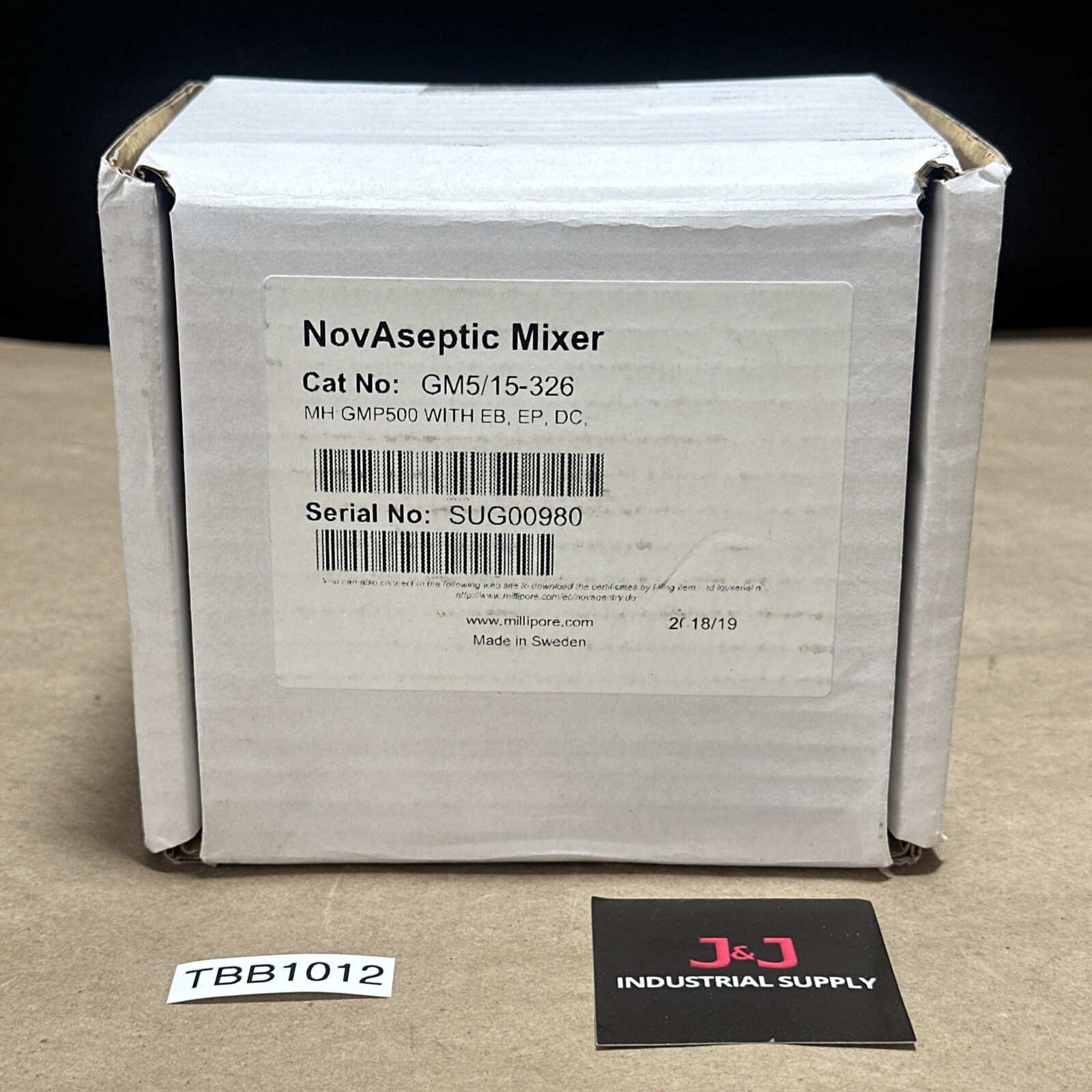 NEW IN BOX- Millipore NovAseptic GM5/15-326 Mixing Head GMP500 W/ EB, EP, DC