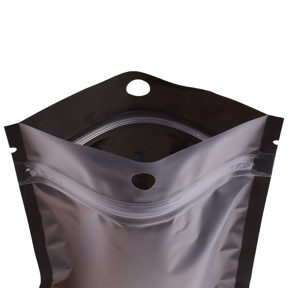 100pc Matte Clear & Black Zip Lock Bags w/ Hang hole 4x7in (Free 2-Day Shipping)