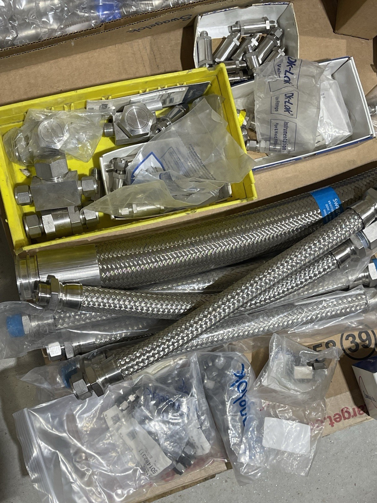 Lot Of Swagelok Fittings, Hoses, Valves, Filters, SS Stainless Steel, HC C-276