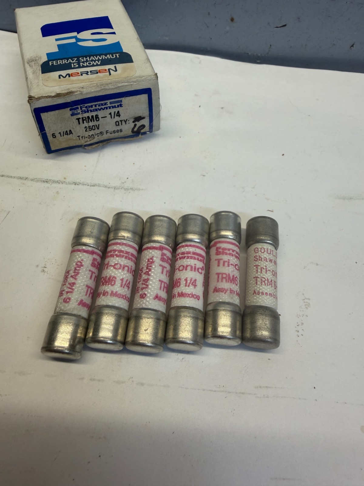 Mersen/Ferraz Shawmut TRM 6-1/4 Tri-Onic Fuses (LOT OF 6) 6-1/4A/250V FREE SHIP