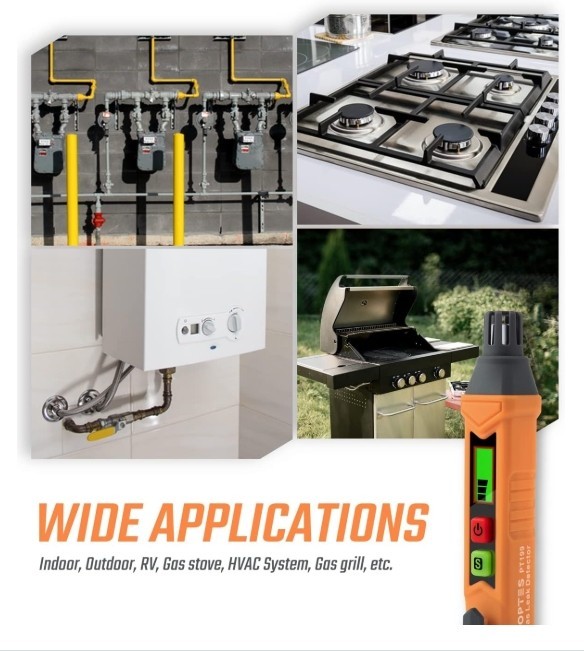 Toptes PT199 Natural Gas Leak Detector with Audible & Visual Alarm, Portable Gas