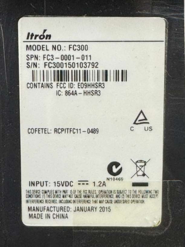 Itron FC300 Handheld Meter Reader Scanner SRead w/ Dock Base & Battery Charger