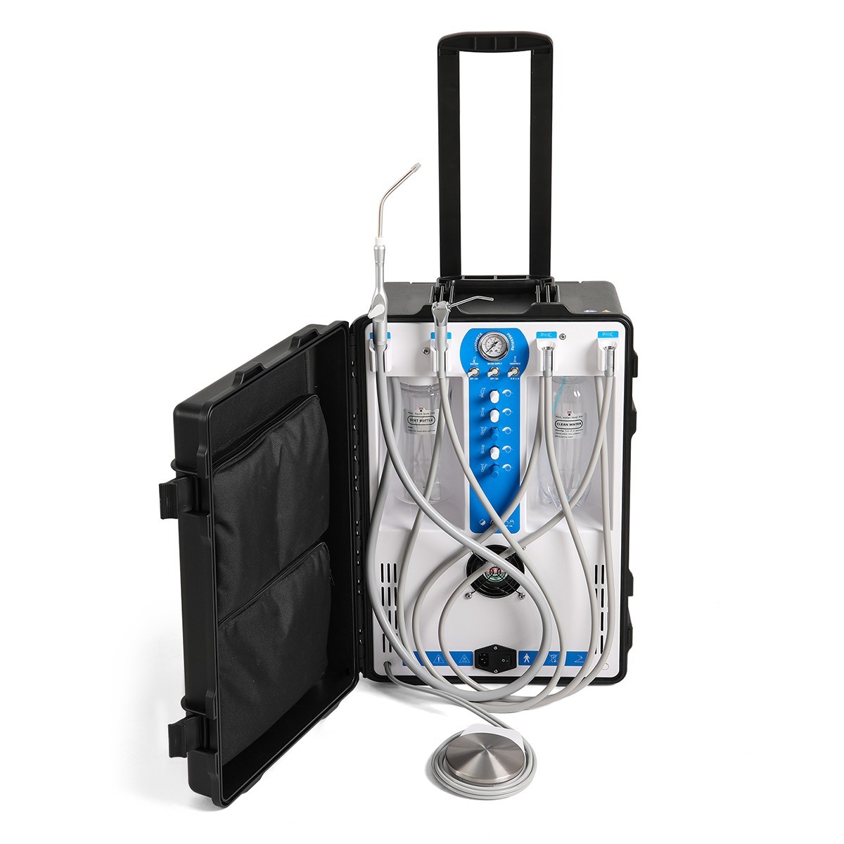 Portable Dental MobleDelivery Unit Powerful Suction Air Compressor 4Hole