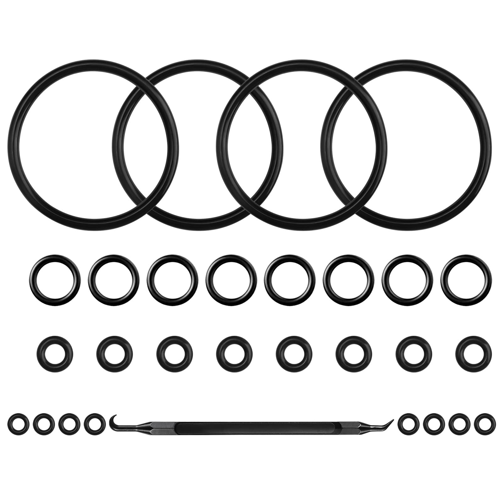 Dbgogo Homebrew Gasket Set, 28 PCS 28pcs O-Rings + Removal Tool, Black