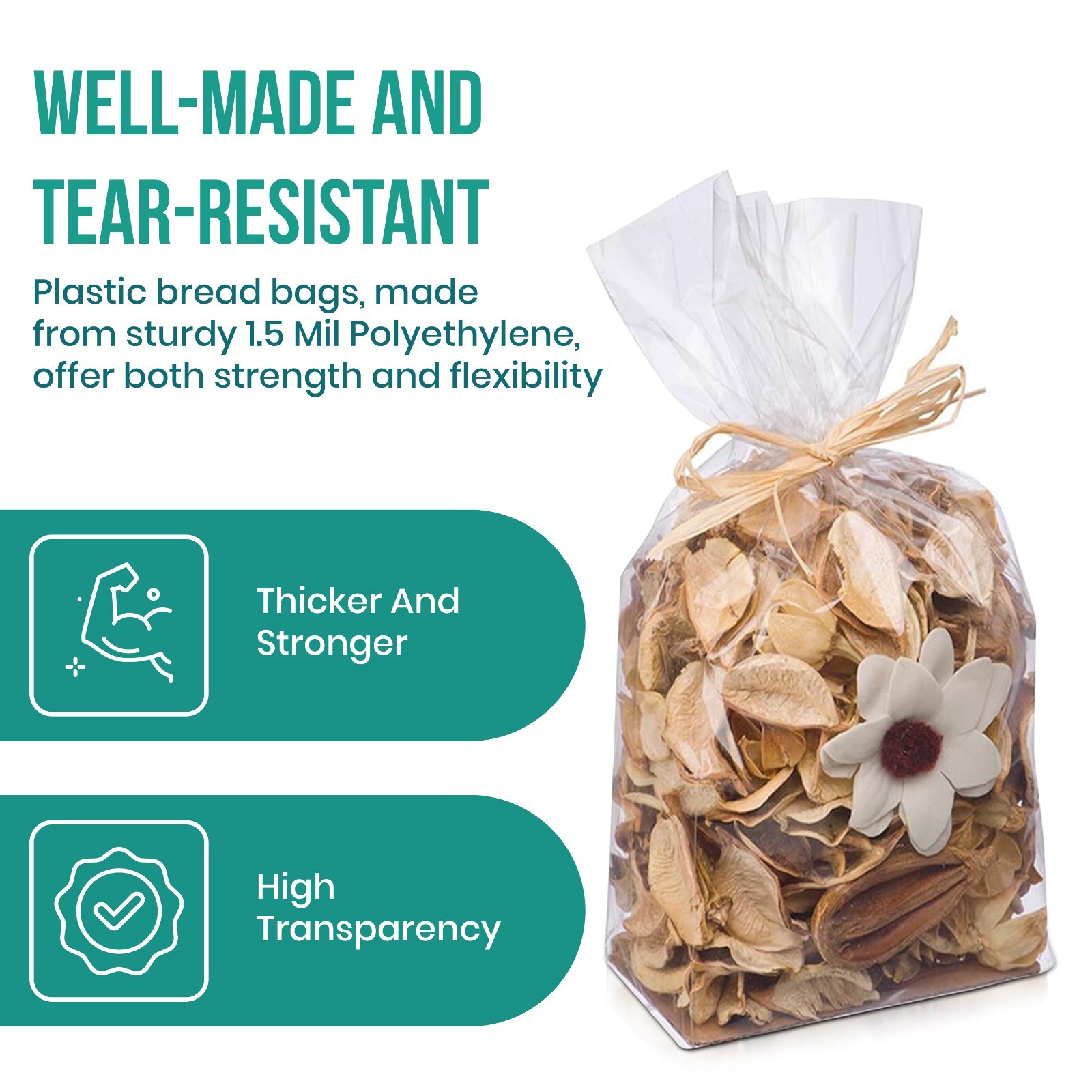 1.5-Mil Expandable Gusseted Poly Bags Clear Polyethylene Multiple Sizes LDPE