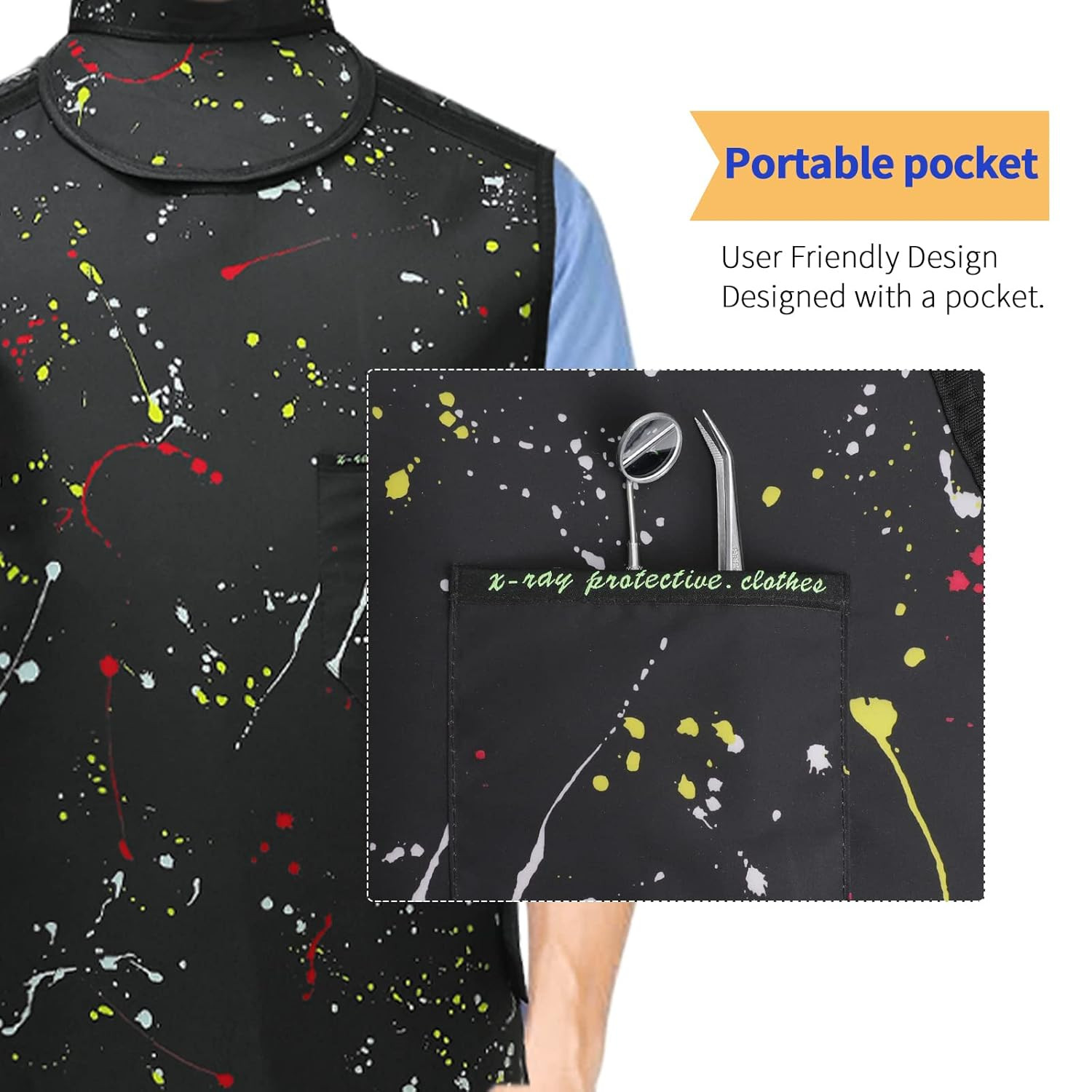 0.5Mmpb Lead X-Ray Apron – Shields Protection Apron with Thyroid Lead Shield Col