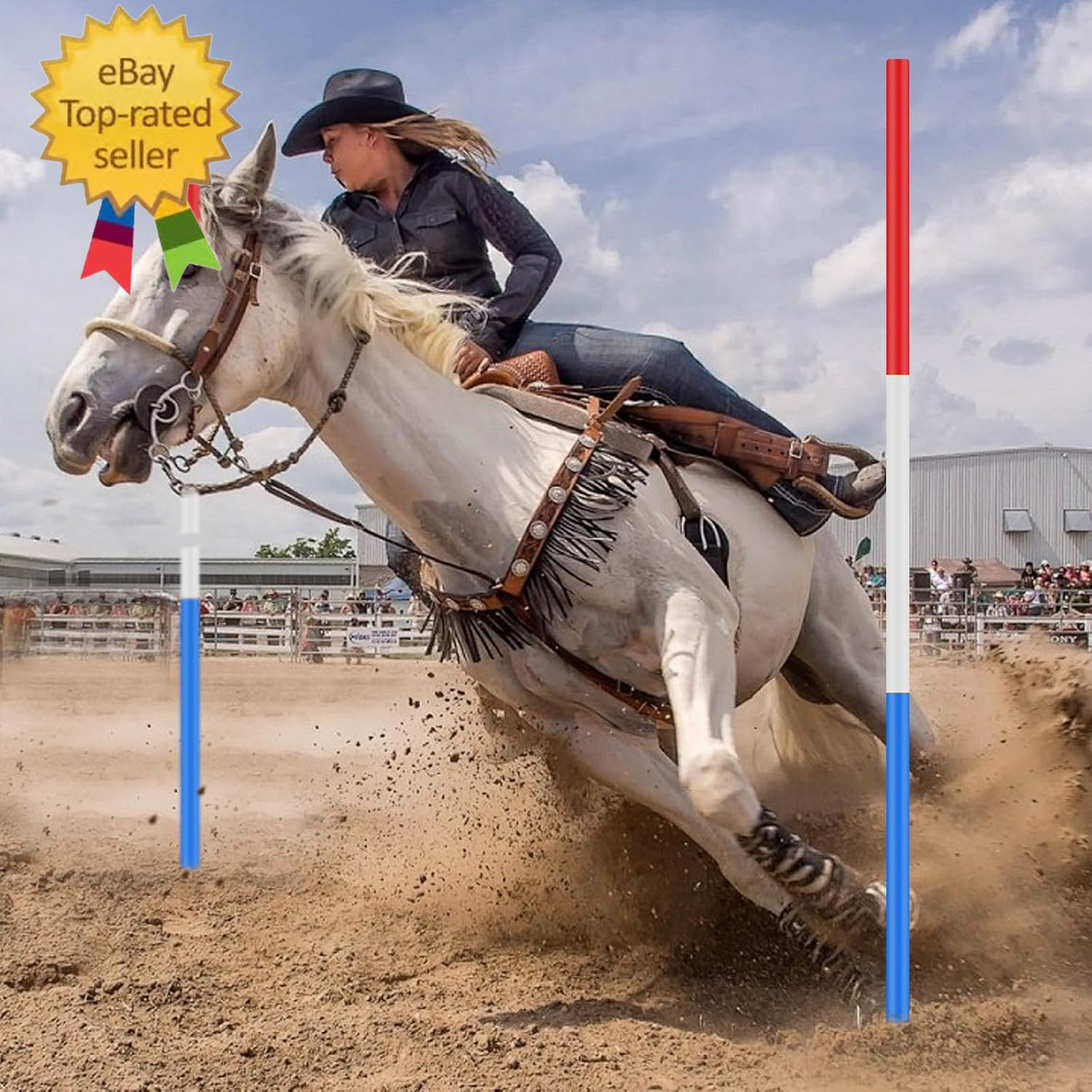 6 Set Pole Bending Poles for Horses 6FT Adjustable Training Equipment for Horses