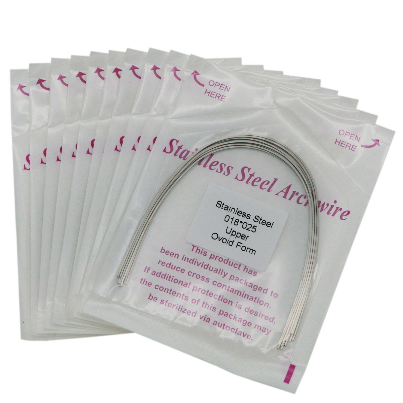 100Pcs Dental Ortho Arch Wire Round/Rectangular Stainless Steel Ovoid/Natural