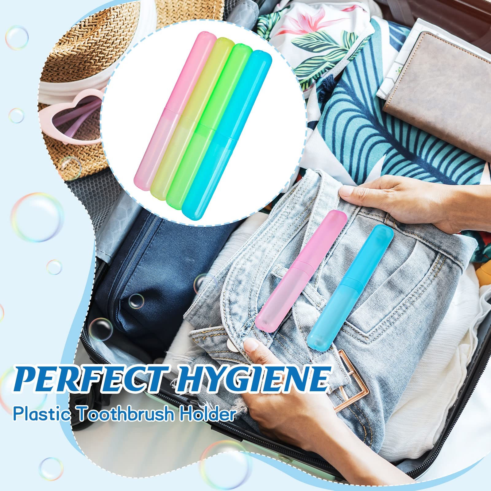 120 Pcs Travel Toothbrush Holder Bulk Multiple Portable Toothbrush Case Stora…