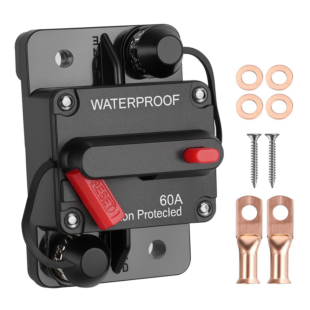 12V-48V Fuse Holder Automotive Marine Trolling Motor Solar Panel Circuit Breaker