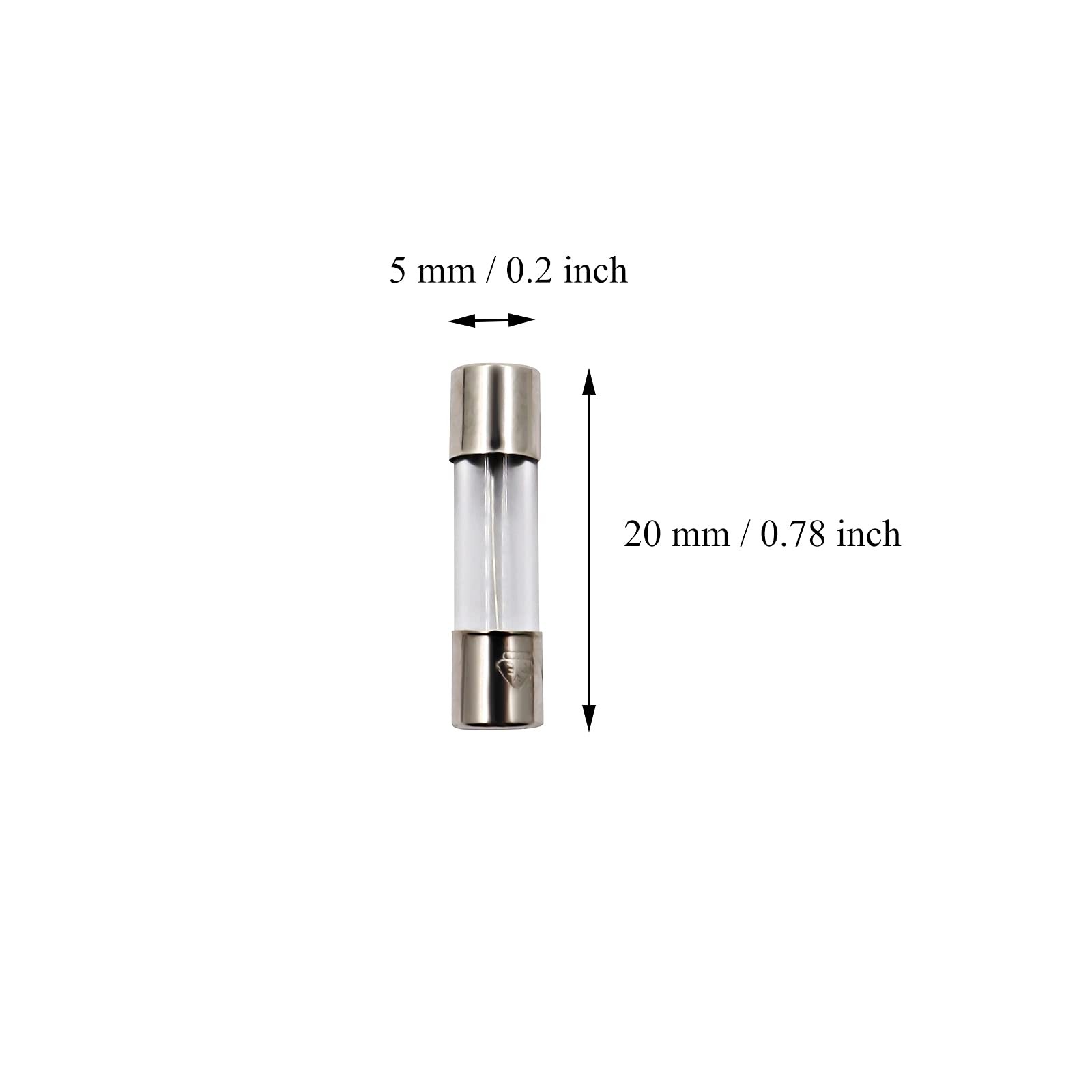 SIXQJZML 10 Pack F5AL Fast-Blow Fuse 5A Max 5 amp 125V Glass Fuses 0.2 x
