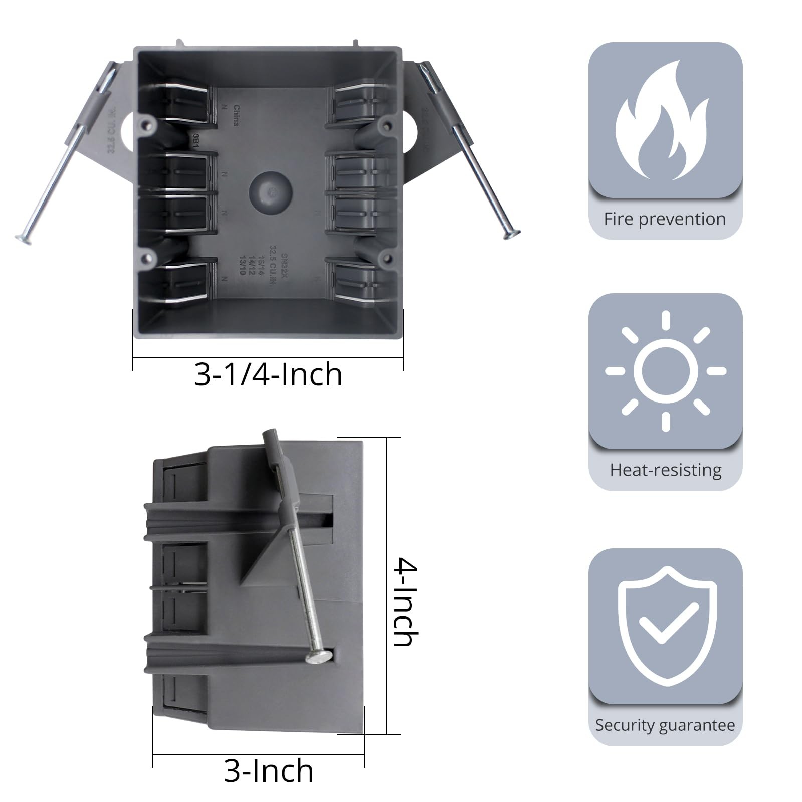 YQSIYU 2-Gang PVC New Work Electrical Outlet Box, ETL Listed