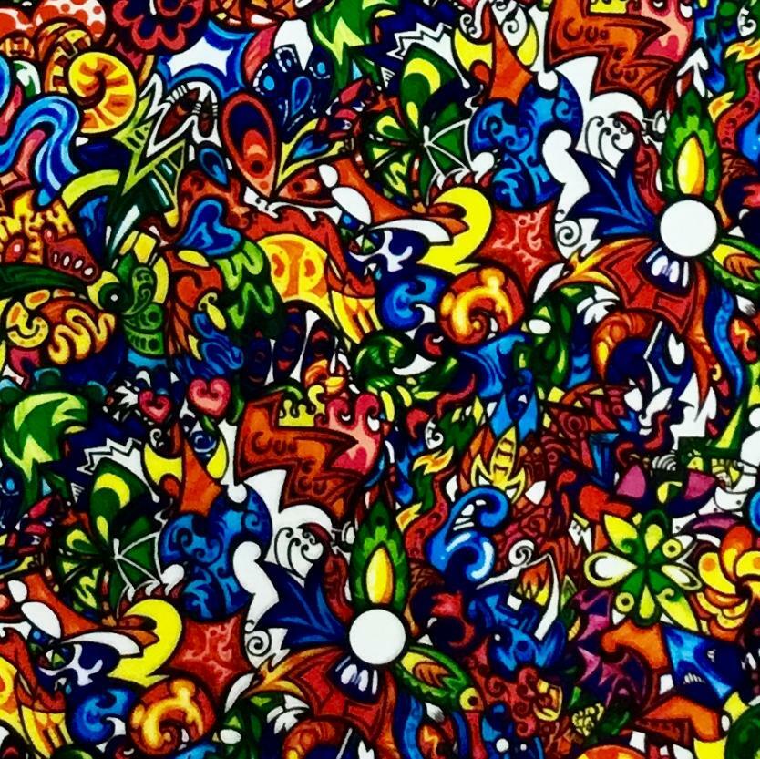 Hydrographic film Color Fusion Sticker Bomb hydro dipping 7′ x 20″ hydro dip
