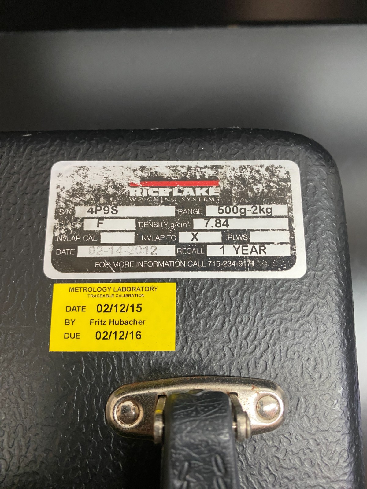 Rice Lake Weighing Systems Calibration Weights Set 500g-2kg Weights