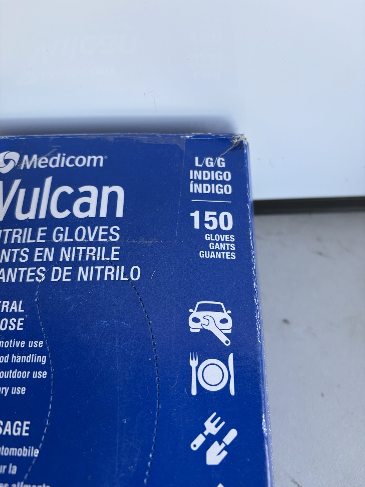 Medicom Vulcan Nitrile Gloves General Purpose, Large, 140 Gloves Indigo