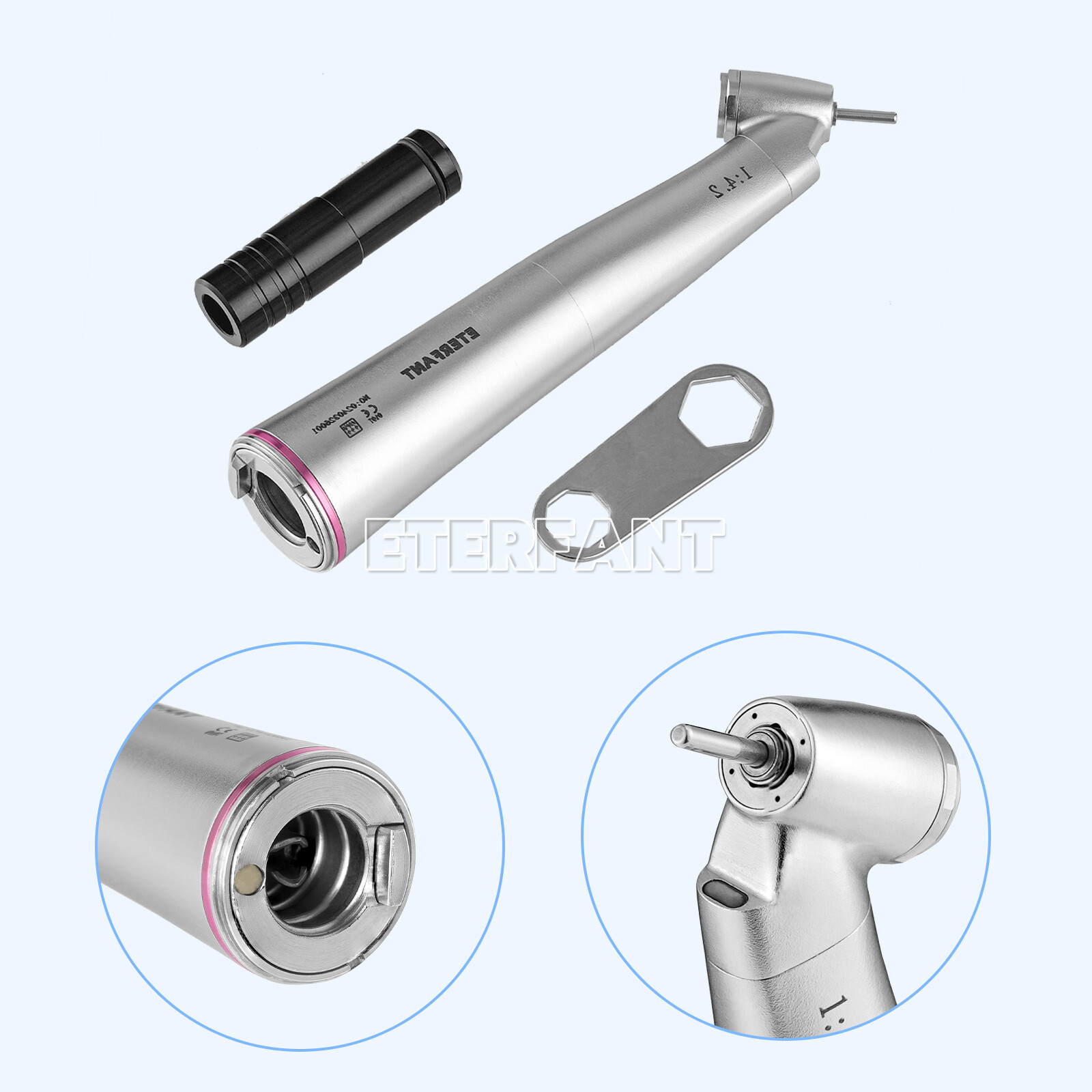 ENTERFANT Dental 1:1/1:4.2/20:1 Implant LED Fiber Optic Contra Angle Handpiece