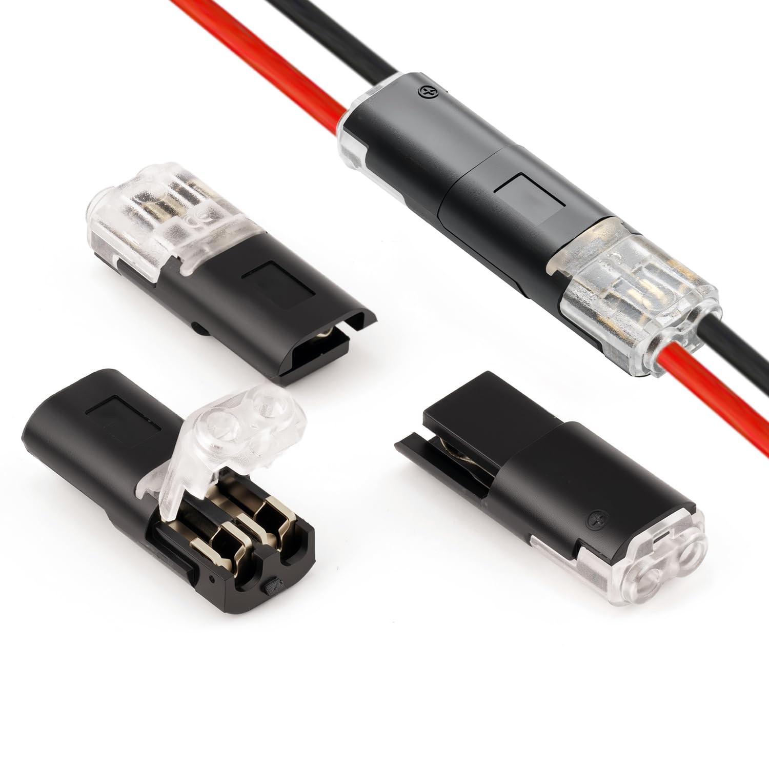 25/50PCS Double-Wire Plug-in Connector – 2 Pin LED Light Strip Connectors Kit US